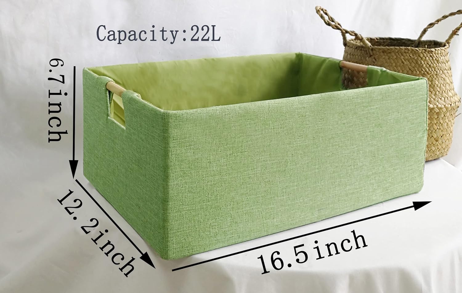Contenedor de almacenamiento para estantes, cestas rectangulares para armario, caja plegable con asas, color gris, cajas de almacenamiento para