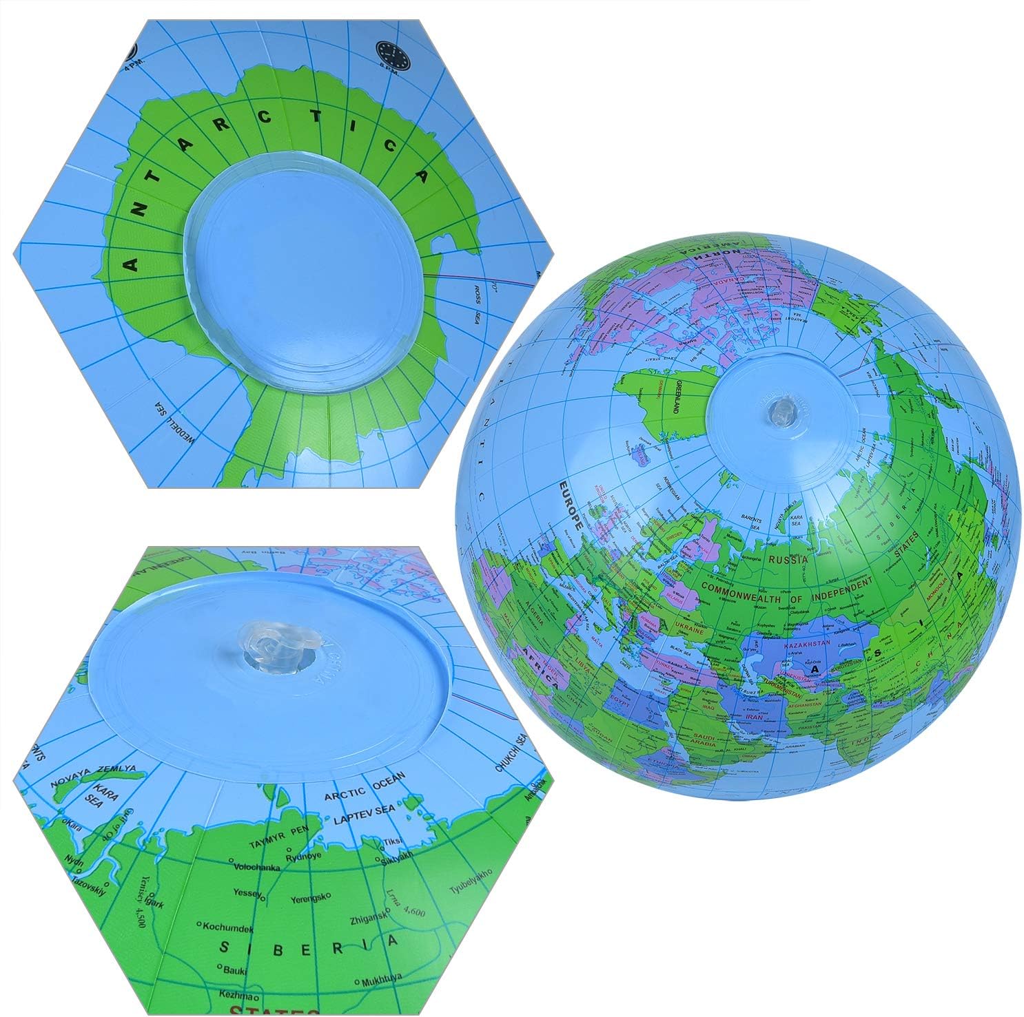 Coopay Inflatable Globe PVC World Globe Inflatable Earth Beach Ball for Beach Playing or Teaching