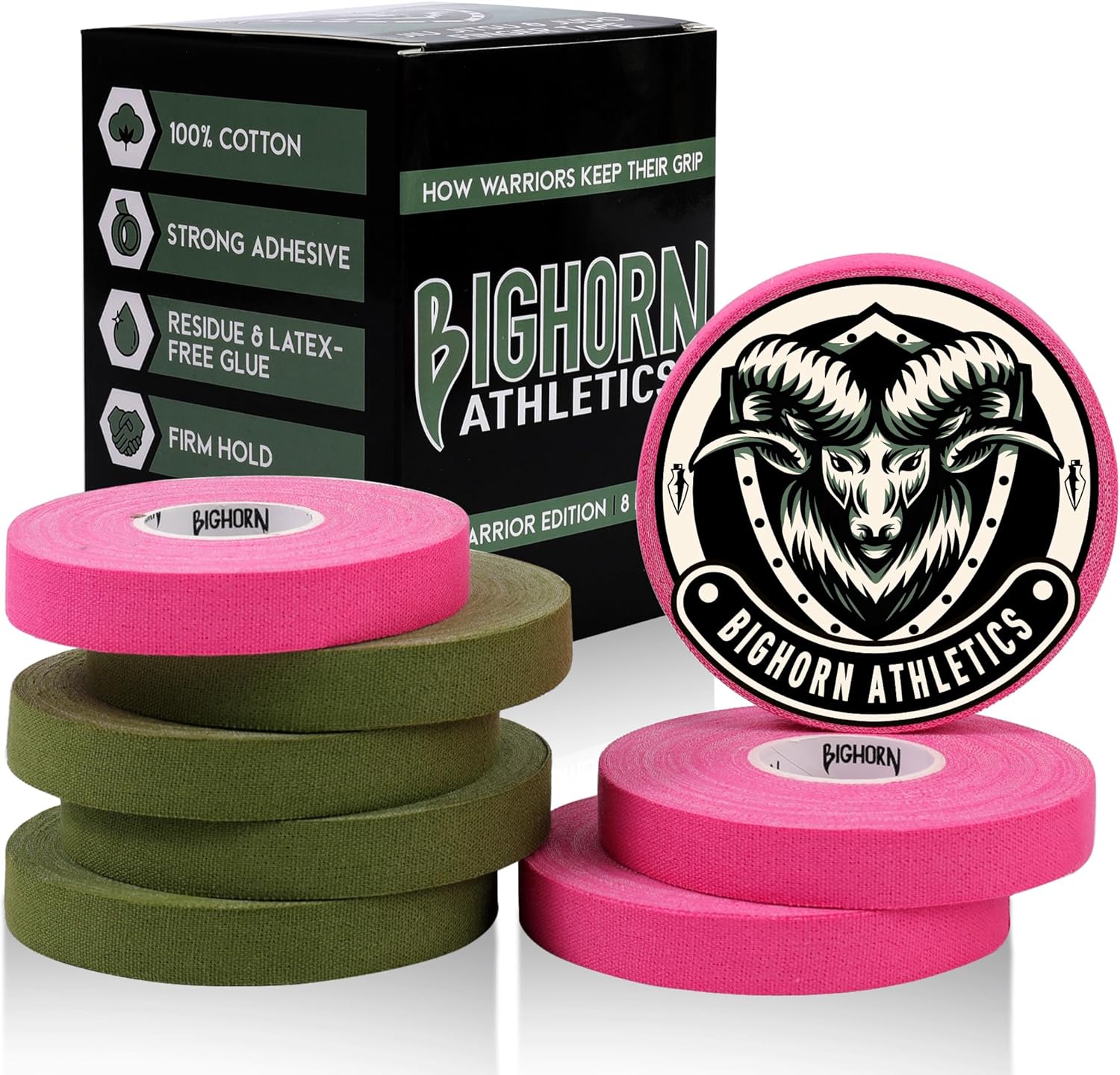 Bighorn Athletics Cinta para dedos de Jiu Jitsu, cinta deportiva deportiva para lesiones y apoyo BJJ, Judo, lucha, escalada en roca, voleibol, manos