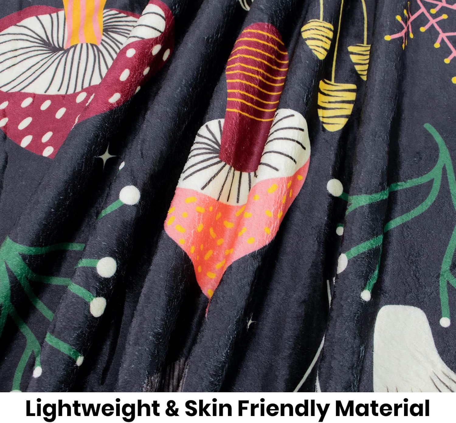 Manta con motivo de hongos, de franela suave de vellón, ligera, para niños y niñas, para todas las estaciones, mantas coloridas para sofá cama,