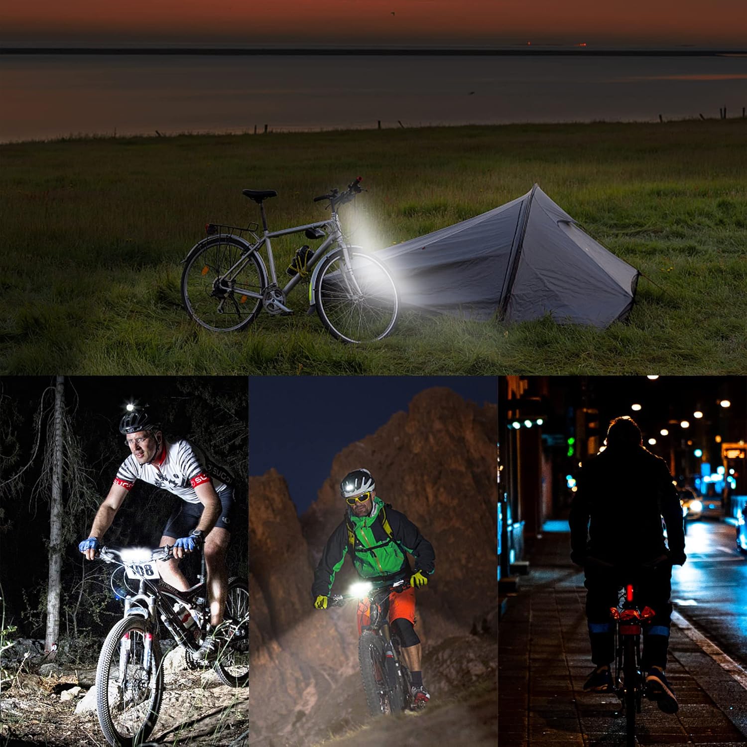 MACHFALLY – Luz LED súper brillante para bicicleta, batería grande, recargable por USB, múltiples modos, luz trasera impermeable para bicicleta, luz