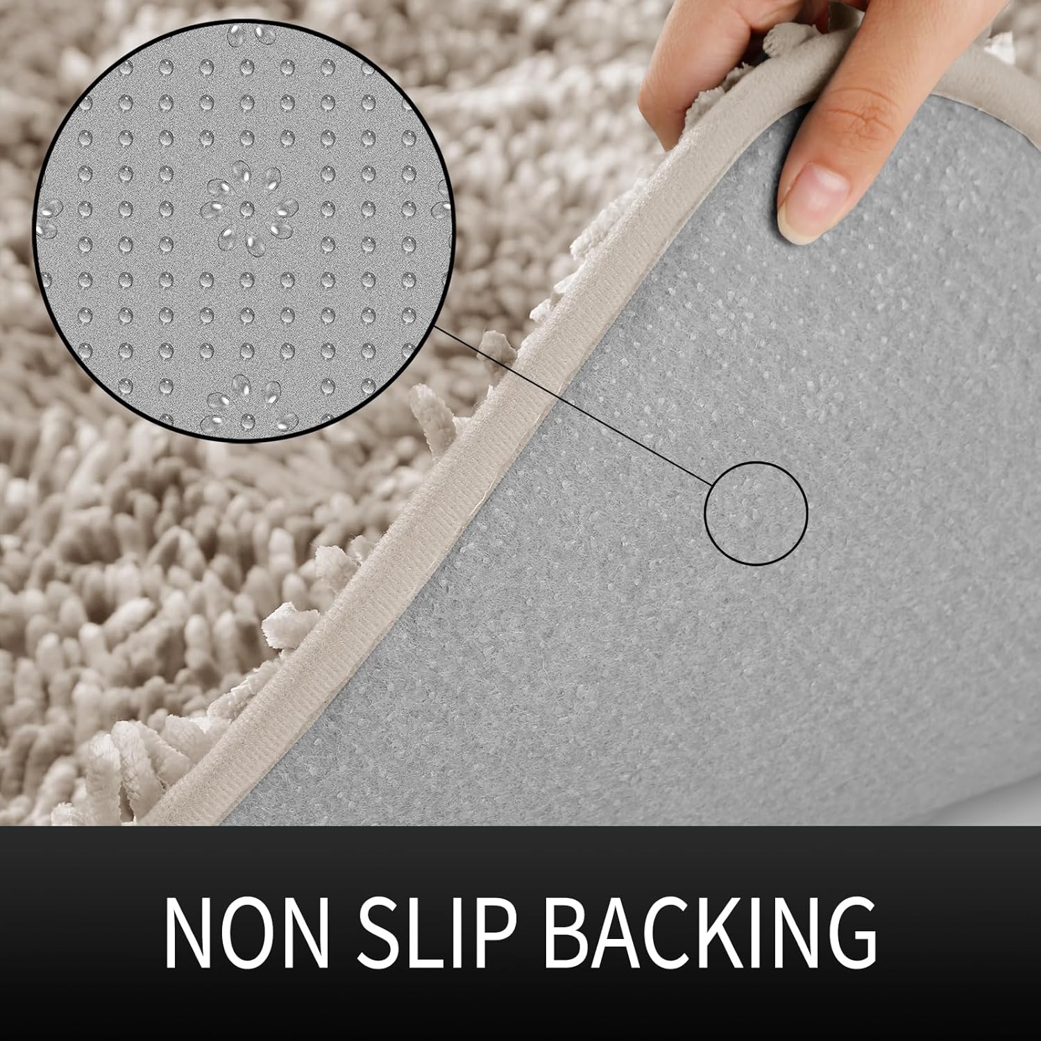 Yimobra Alfombra de baño de chenilla, extra suave y absorbente, antideslizante, lavable a máquina, y secar a máquina, alfombra de felpa para bañera,
