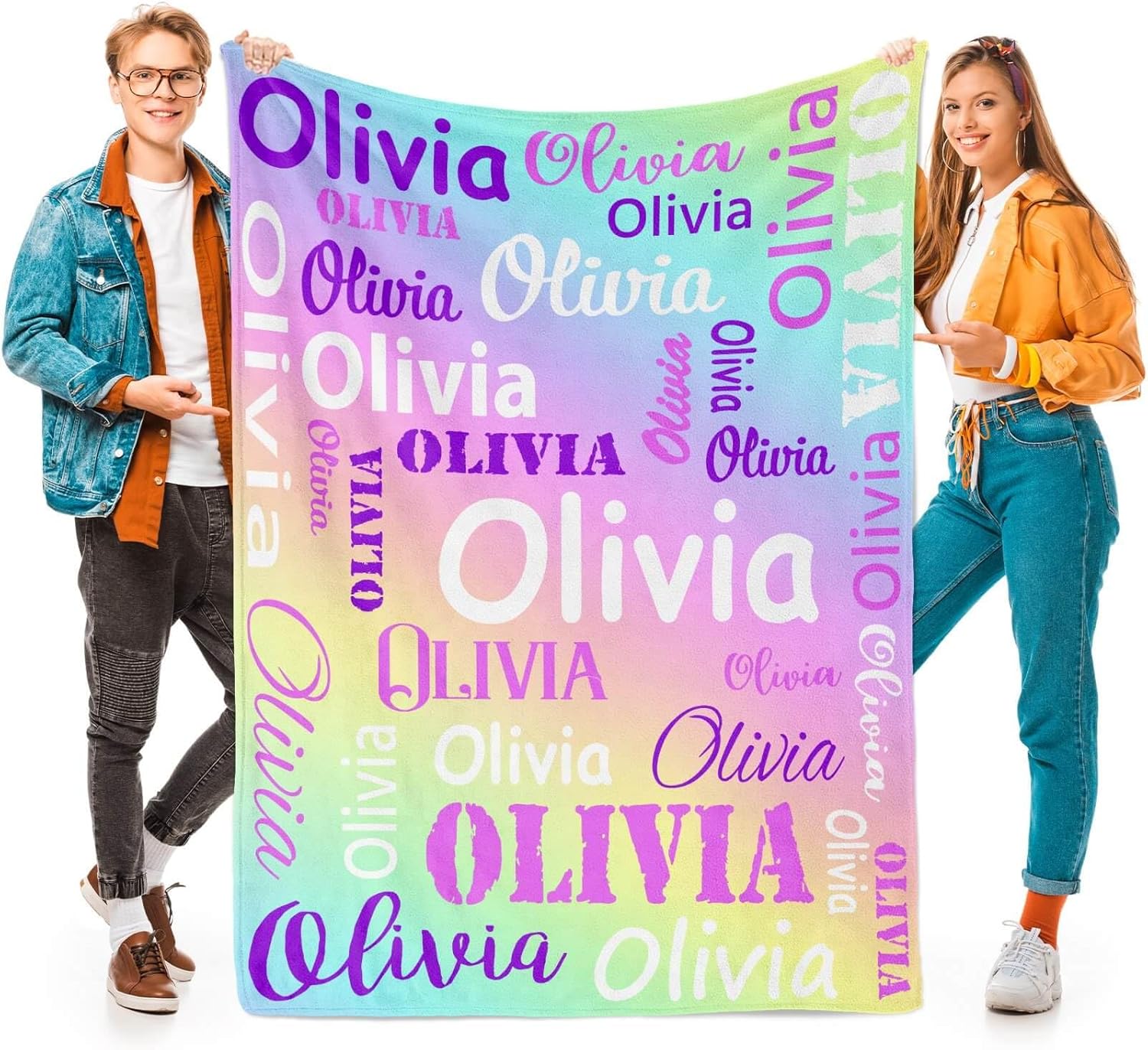 Mantas y mantas personalizadas con nombre, manta personalizada con nombre, manta personalizada con nombre para niños, manta de Navidad personalizada