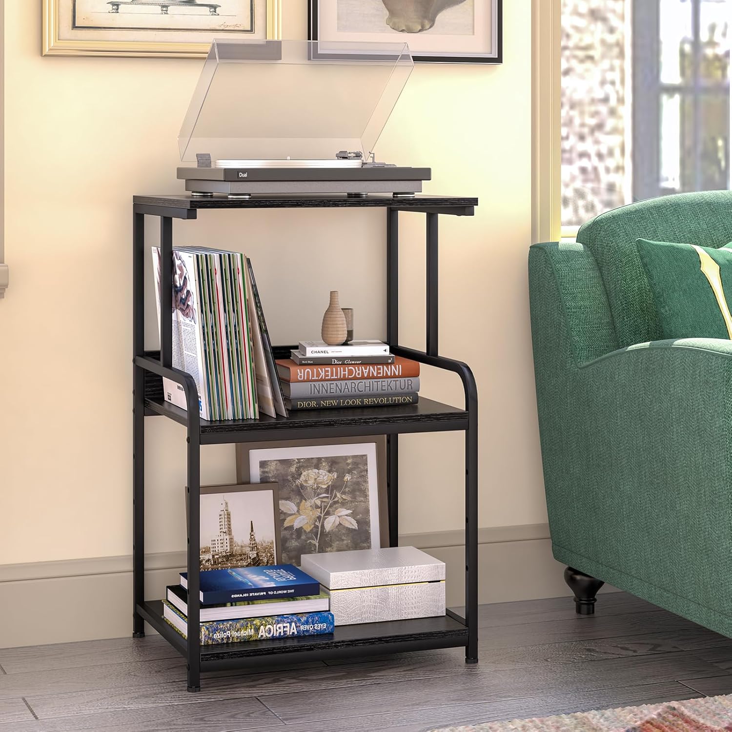 Printer Stand with Storage Shelf,3 Tier Printer Cart with Wheels,Mobile Printer Table for Home Office,Stands for Printer Heat Press Scanner