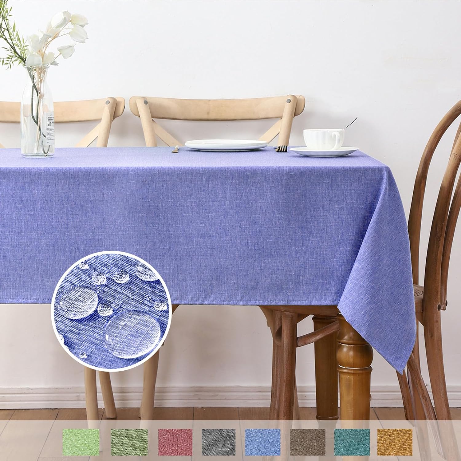 Mantel rectangular de tela texturizada de 60 x 104 pulgadas, mantel impermeable de otoño, mantel de poliéster sin arrugas, mantel de cocina y