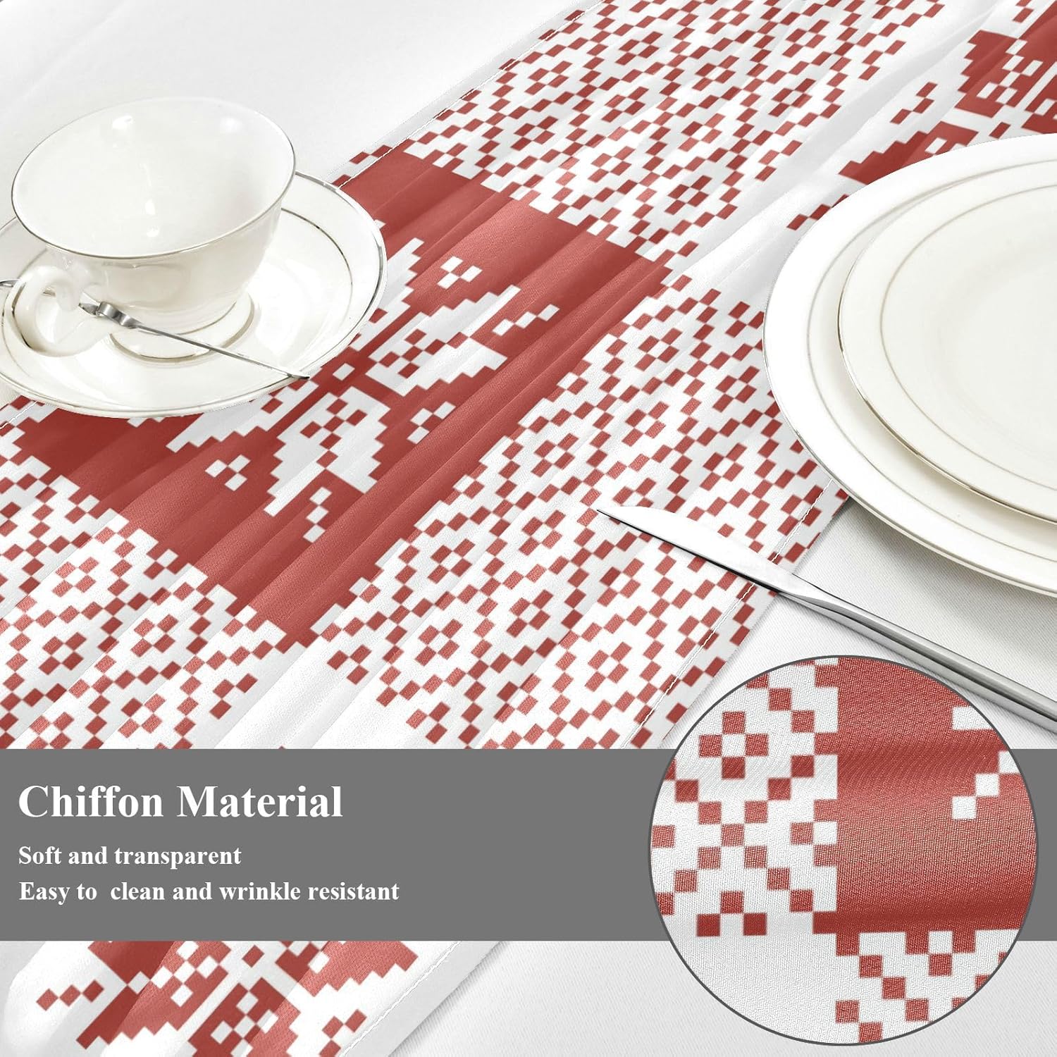Camino de mesa a cuadros de búfalo de Navidad, decoración de cocina de otoño para decoración de mesa de comedor, camino de mesa de Navidad de 120