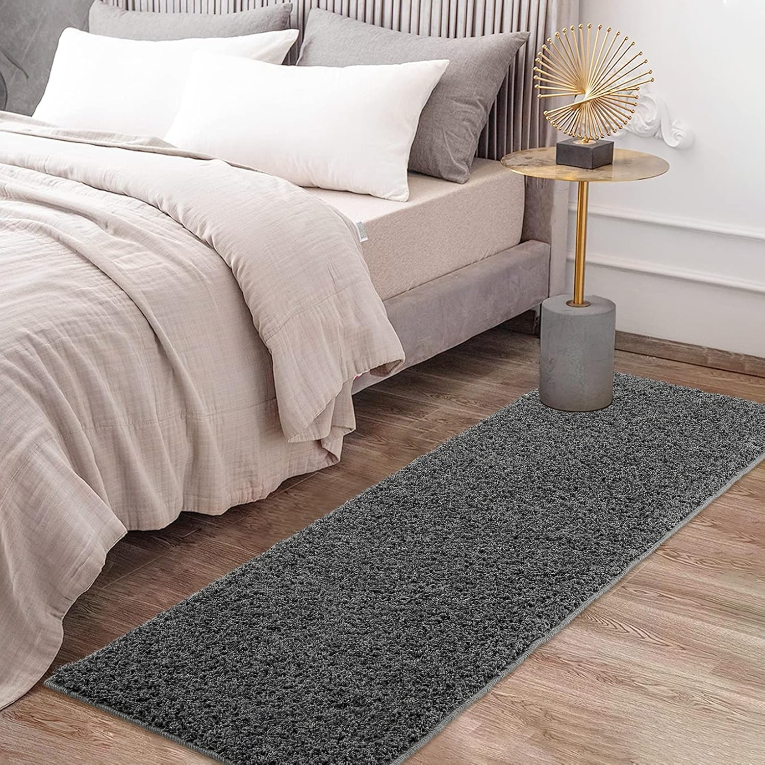COZYLOOM Alfombra de pasillo de 2 x 6 pies, moderna para interiores, alfombra lanuda con respaldo de goma, suave y esponjosa, para entrada, pasillo,