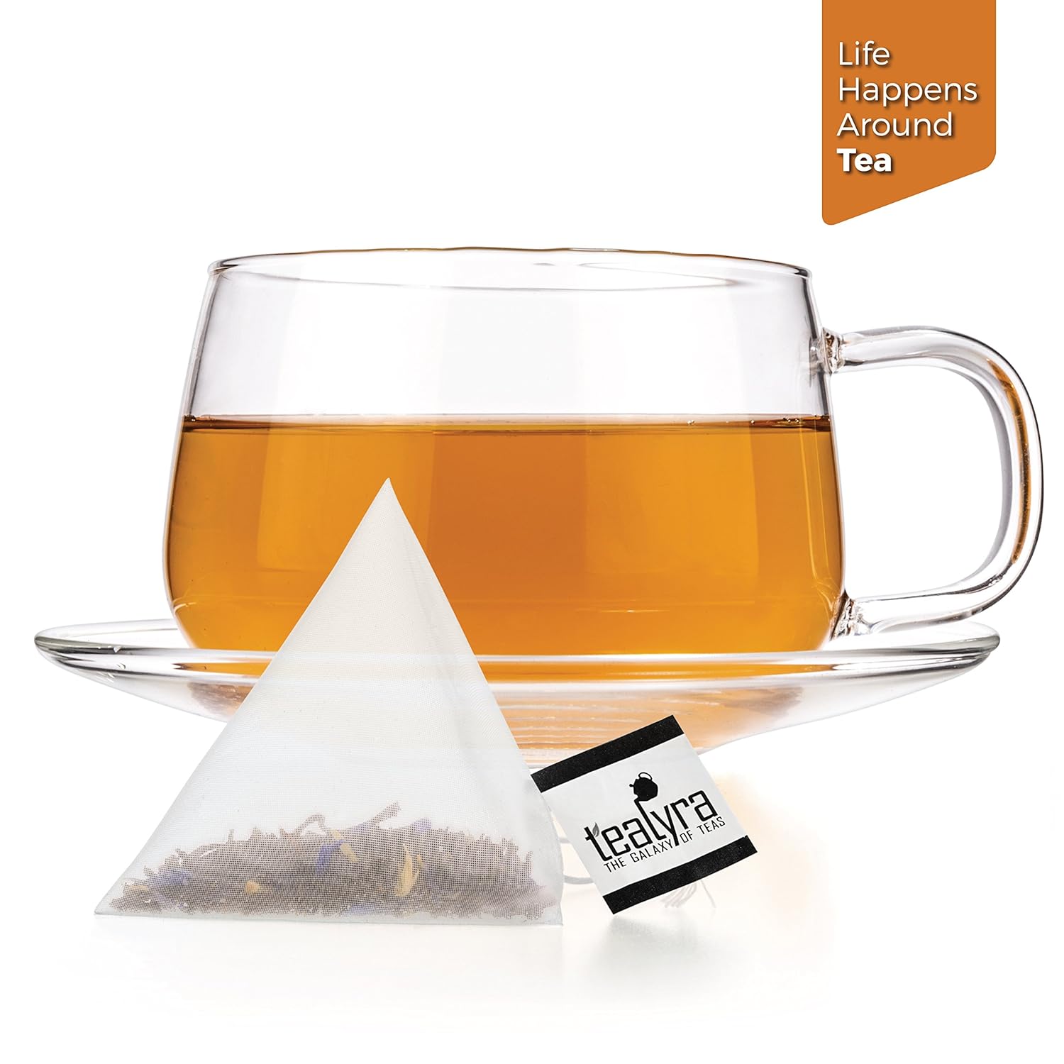 Tealyra – Bolsas de pirámides de té Earl Grey Cream – Té clásico de hoja negra – Cítrico con sabor a vainilla – 25 sobres (2 onzas)