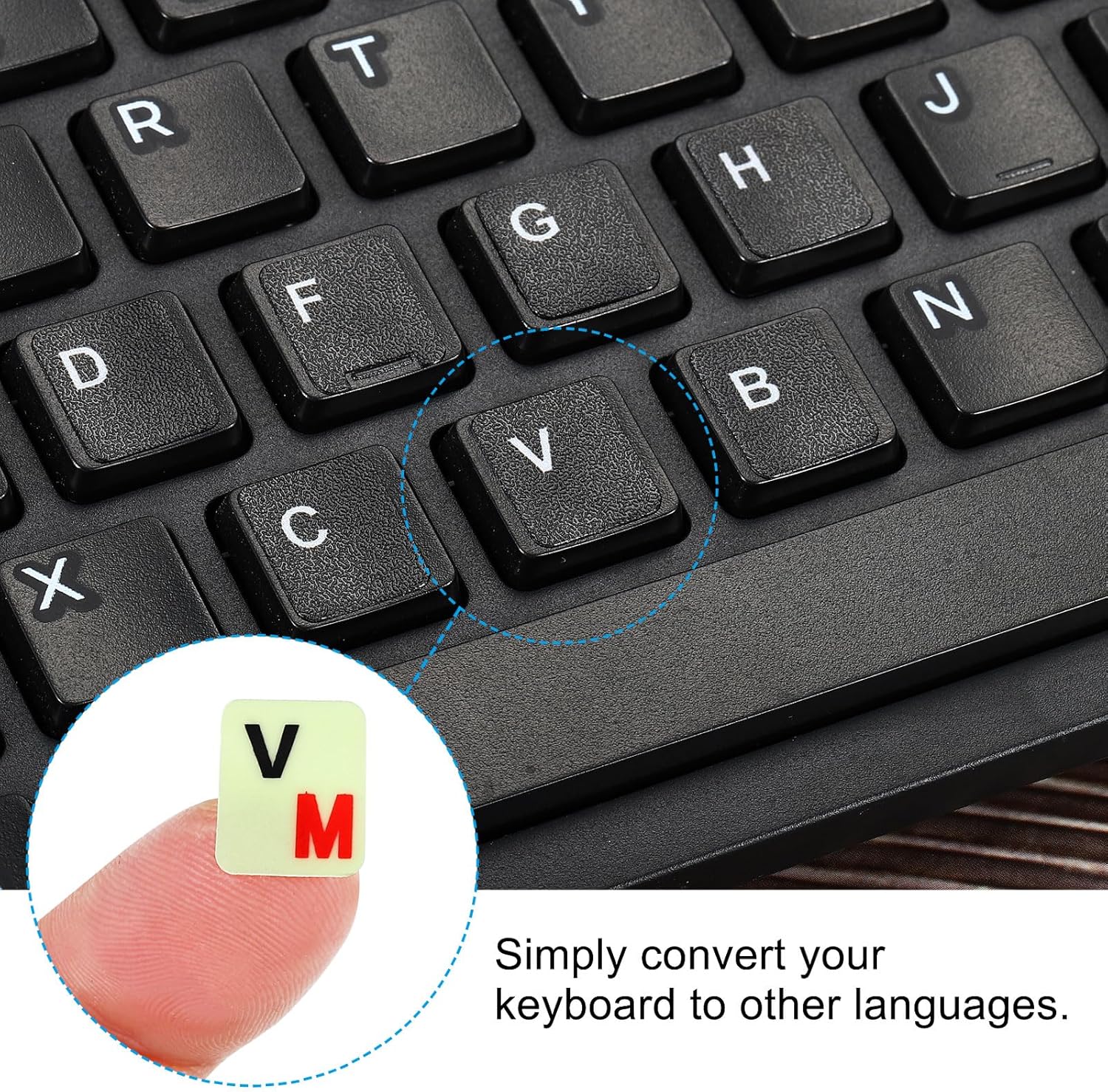 PATIKIL Calcomanías rusas para teclado que brillan en la oscuridad, paquete de 2 fundas de repuesto universales luminosas para teclado para