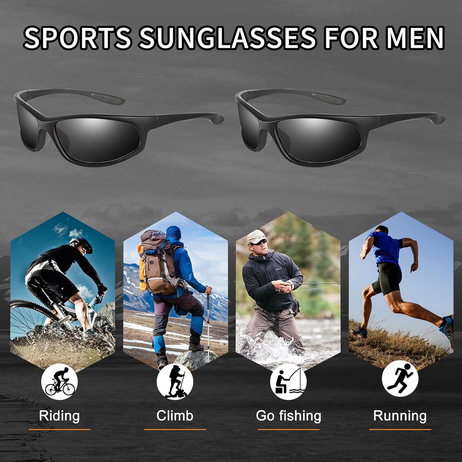 Salfboy Mens Polarized Sunglasses Fishing Sunglasses Eyewear Sun Glasses UV Protection Sunglasses for Driving Cycling