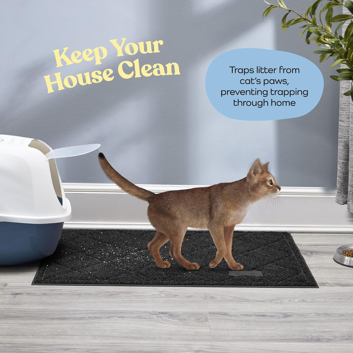 Tapete grueso y duradero para gatos  Tapete moderno para gatos con parte inferior antideslizante que se mantiene en su lugar  Súper suave para patas