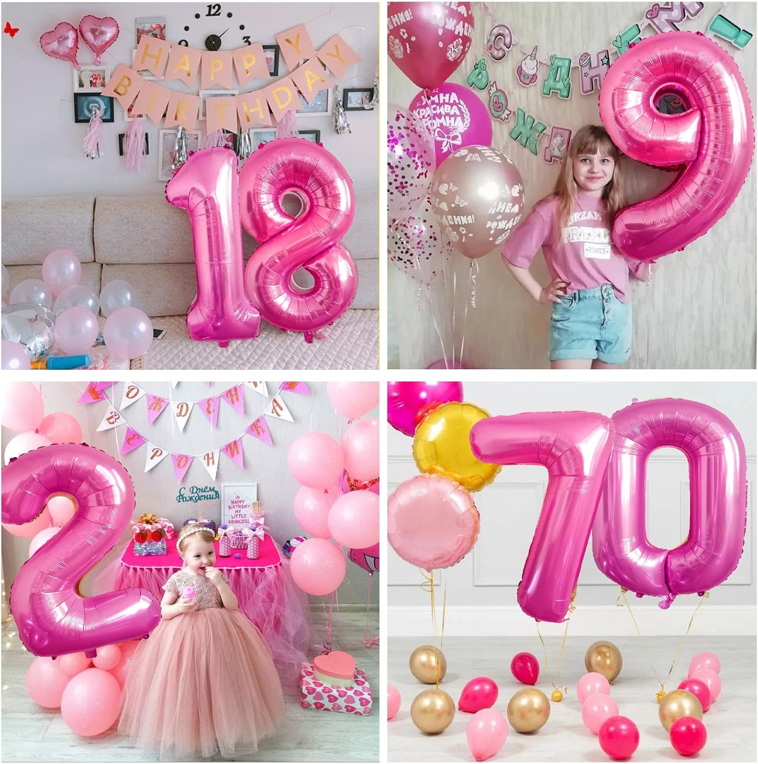 Globo rosa con el número 16 de 40 pulgadas, globos grandes de Mylar para niños de 16 años de edad, decoración de fiesta de cumpleaños, boda,