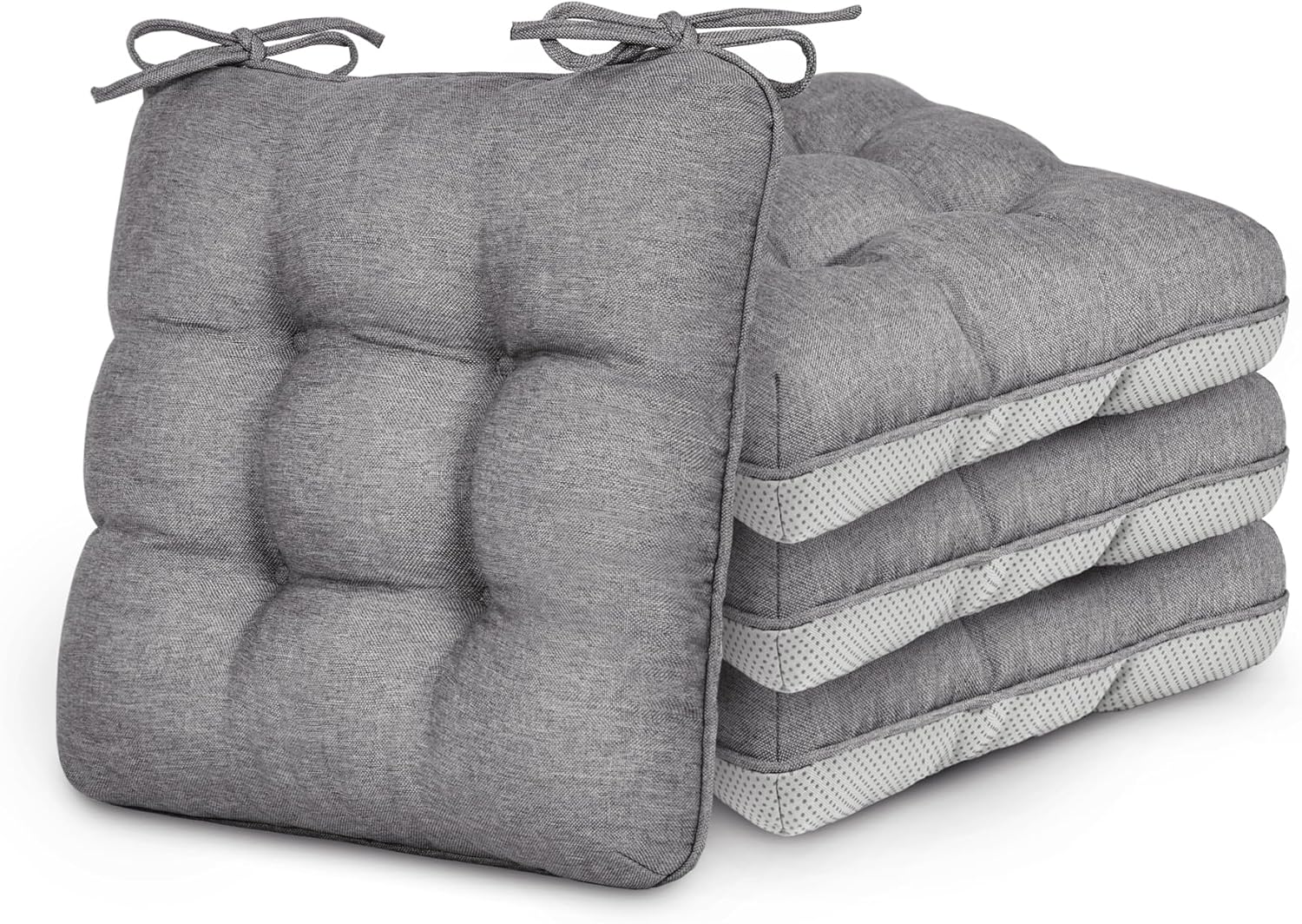 Love’s cabin Juego de 4 cojines de espuma viscoelástica para sillas de comedor, para exteriores e interiores, cojines de asiento para cocina,