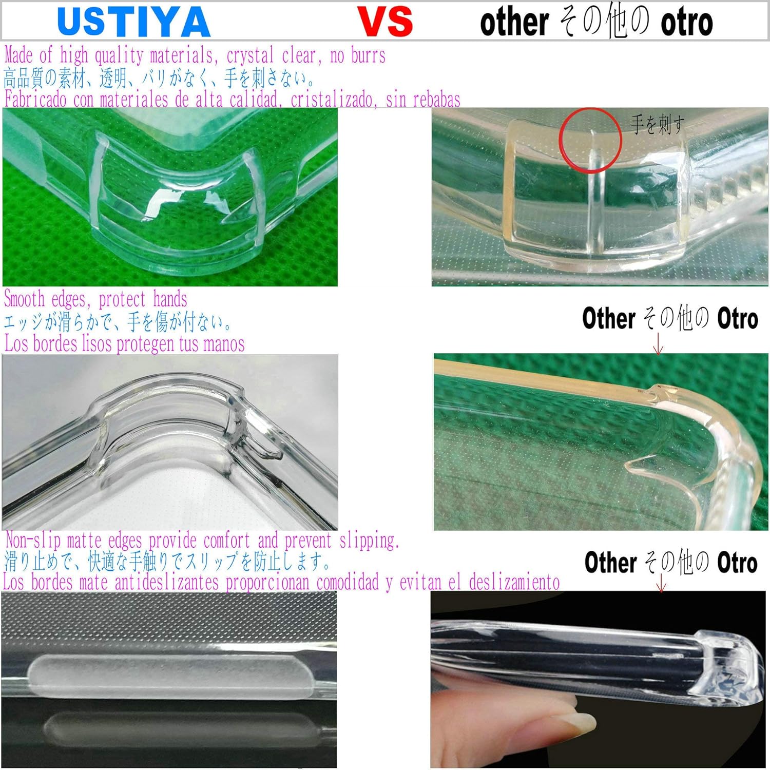 Caso para negro tiburón 5 pro claro TPU cuatro esquinas cubierta protectora transparente suave funda