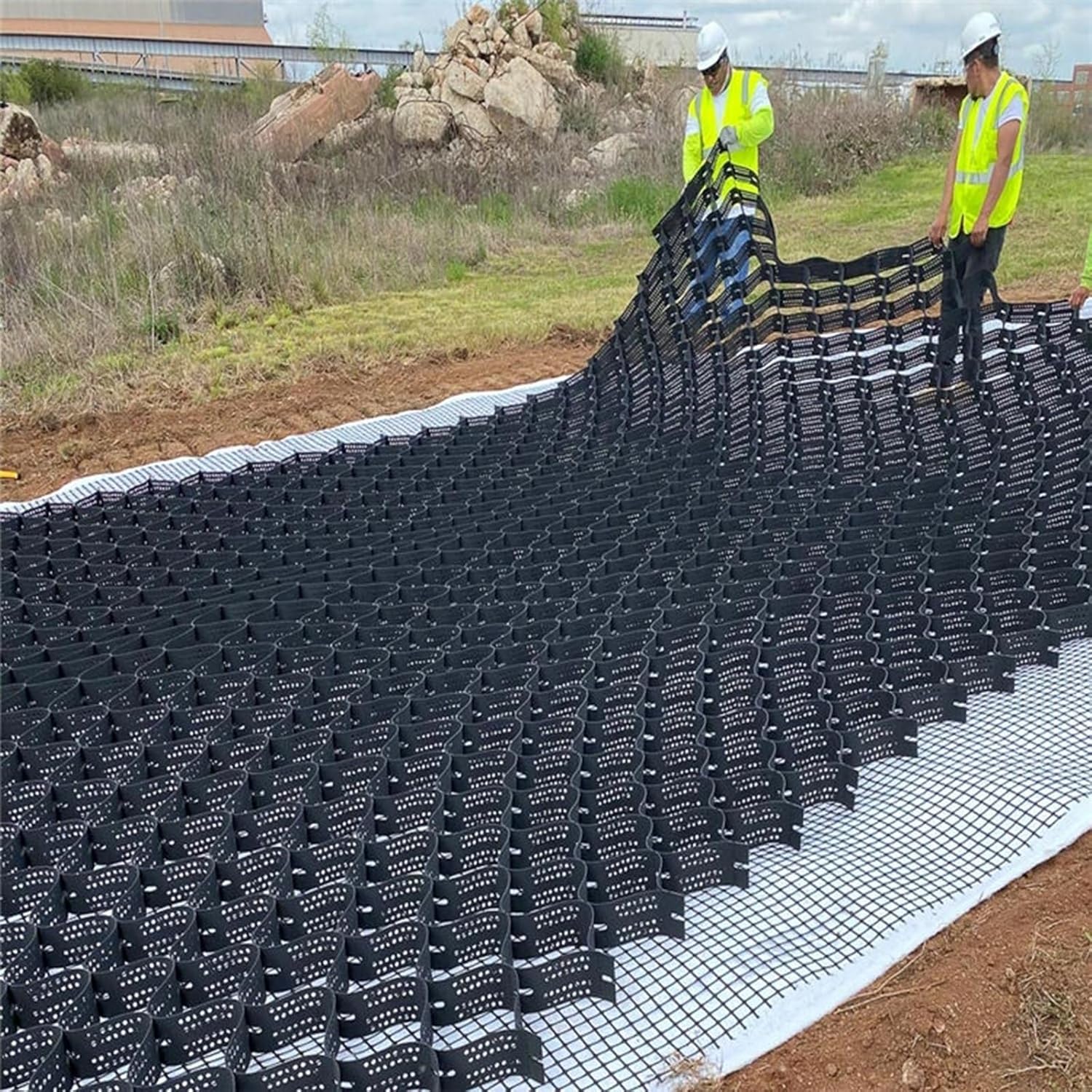 Rejilla de tierra de 4 pulgadas para paisajismo, pendientes empinadas, pasarelas de entrada, adoquines de grava  estabilizador de suelo para patios,