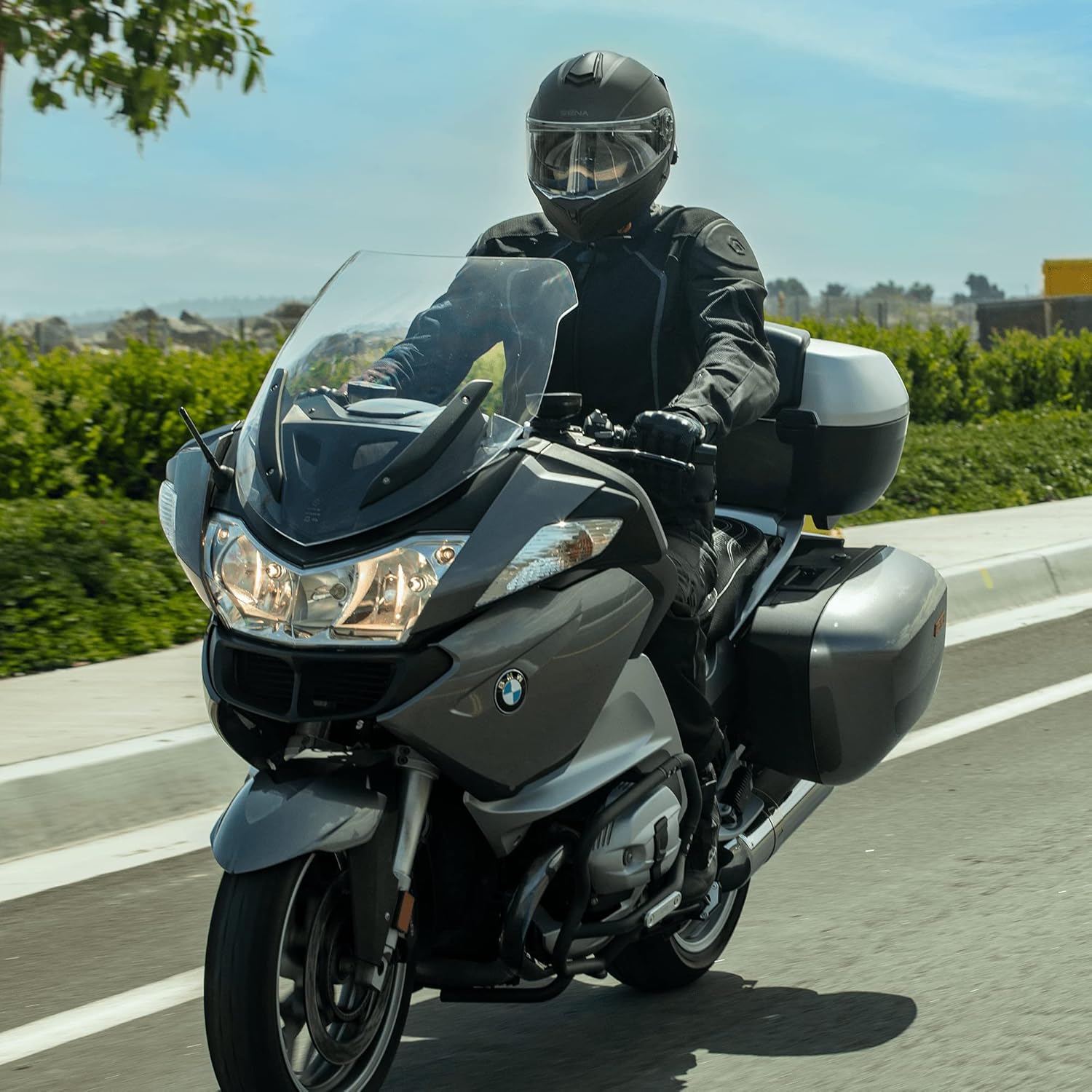 Sena Outrush – Casco modular de motocicleta Bluetooth con sistema de intercomunicación