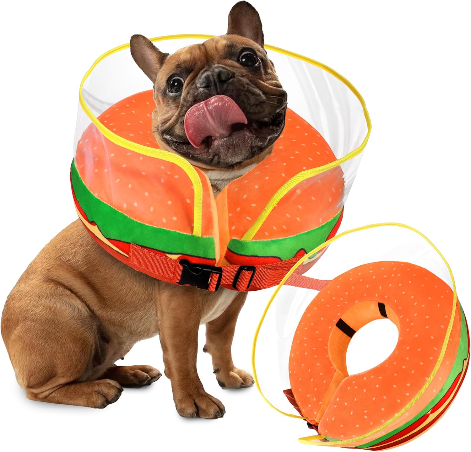 Bistup Conos inflables suaves para perros de tamaño mediano, collar de dona, alternativa después de la cirugía, cómodo y cómodo, para dejar de