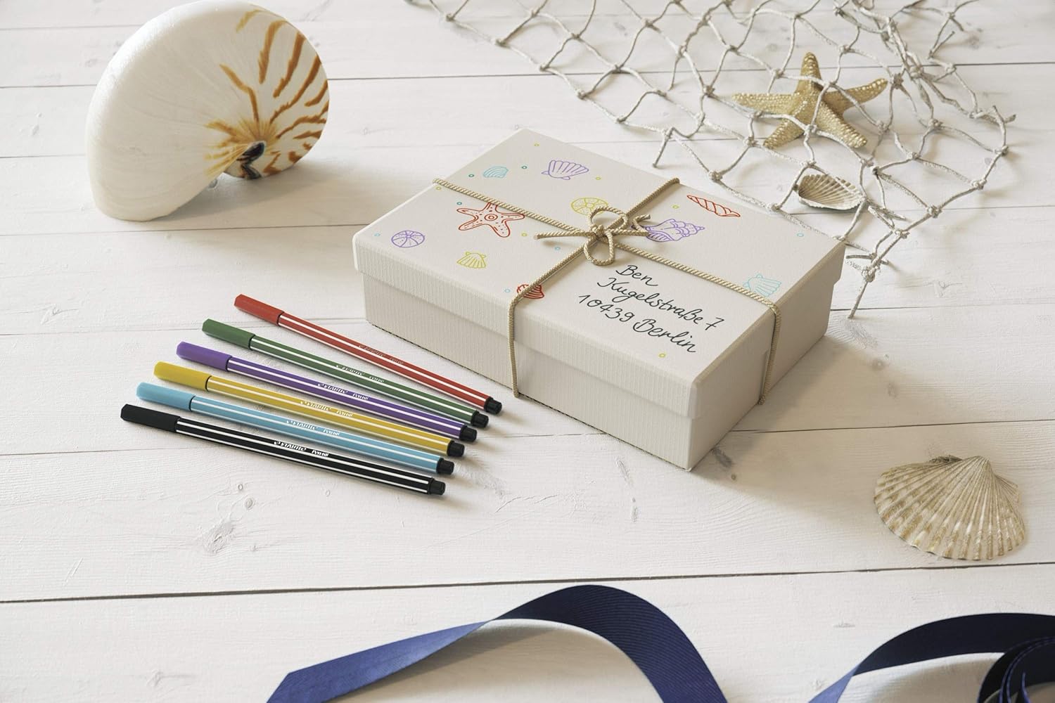STABILO Bolígrafo de punta de fieltro premium 68 – Billetera de 8 – Tonos pastel
