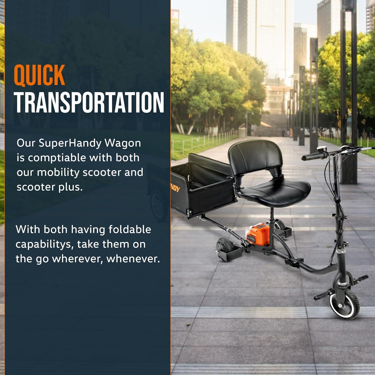 SuperHandy Carro plegable, ligero, capacidad de 155 libras, montaje sin herramientas, compatible con scooters de movilidad GUT112GUT140GUT142