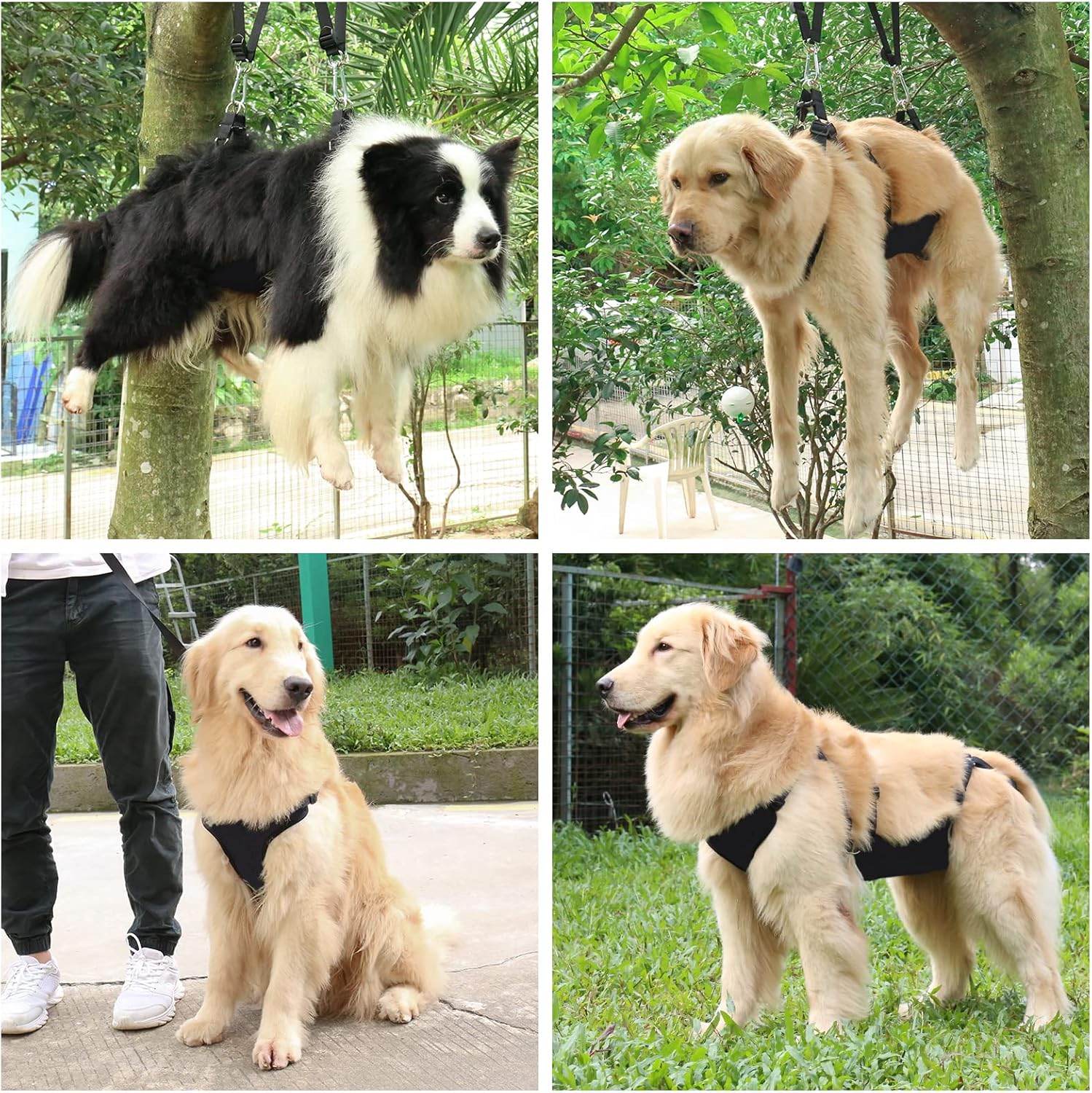 Hamaca de aseo para perros 2 en 1 con correa multifunción para perro, arnés para perro sin tirones, hamaca de aseo desmontada en correa, con bucle