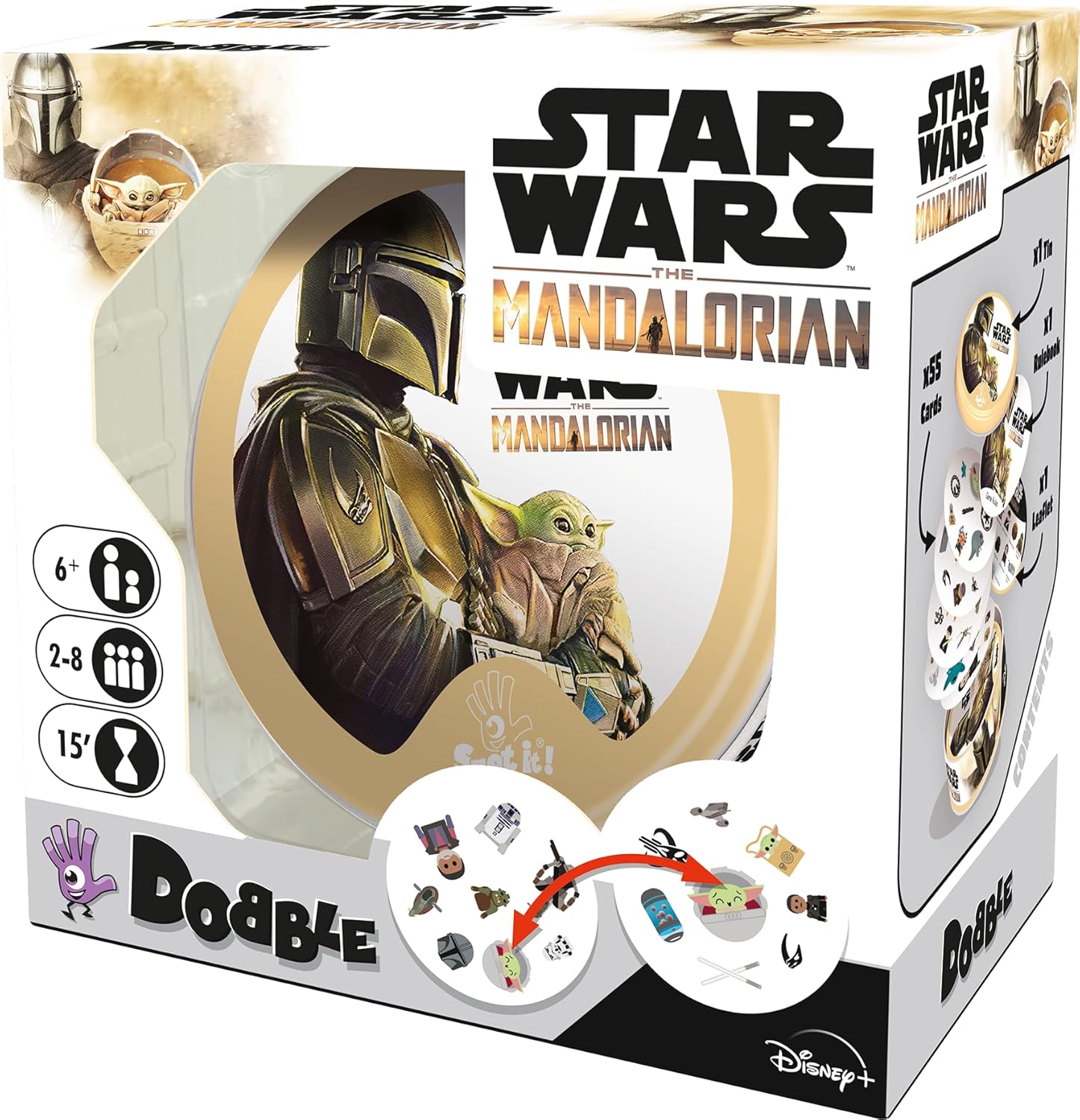 Asmodee  Dobble Star Wars Mandalorian  Juego de cartas  A partir de 6 años  2-8 jugadores  15 minutos de tiempo de juego