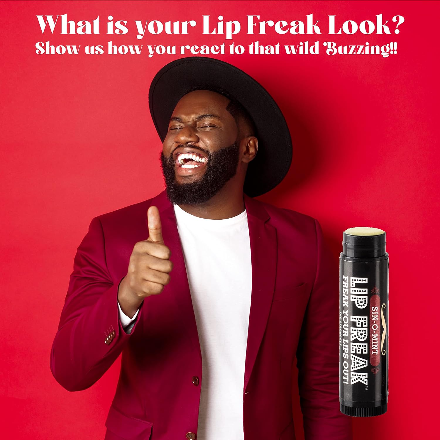 Doctor Lip Bang’s Bálsamo labial BUZZING  Lip Freak  100% natural  Libre de crueldad  Freak labial saborizado (Sin-O-Mint)