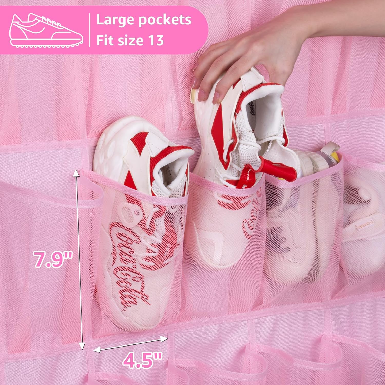 MISSLO Organizador de zapatos para niños de 35 bolsillos para bebé, duradero, Oxford, para armario, lindo almacenamiento de zapatos sobre la puerta,