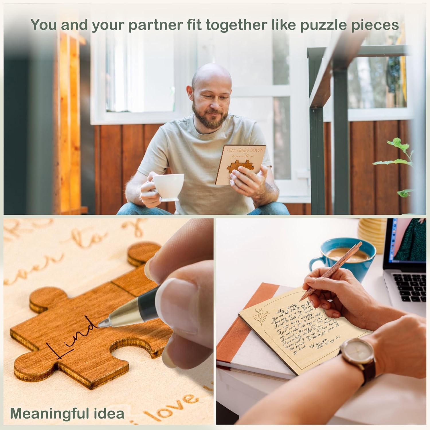 Tarjeta de regalo de 30 aniversario para parejas, tarjeta de madera para 30 aniversario de boda, regalo para marido y esposa, tarjeta de