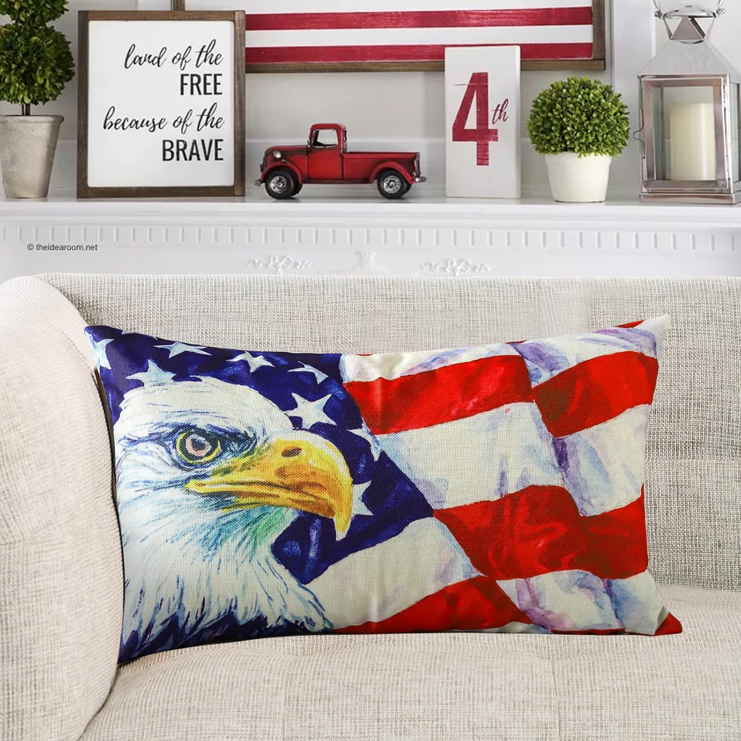 Fundas de almohada decorativas para el 4 de julio, 12 x 20 pulgadas, Día de la Independencia, para decoración del hogar, sala de estar, dormitorio,