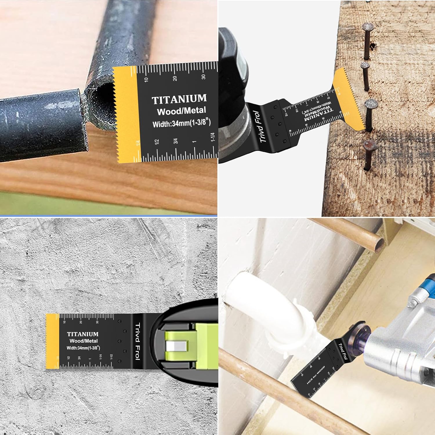 100 hojas de sierra oscilantes, cuchillas multiherramienta universales profesionales de titanio para madera y plásticos, metal, kits de cuchillas