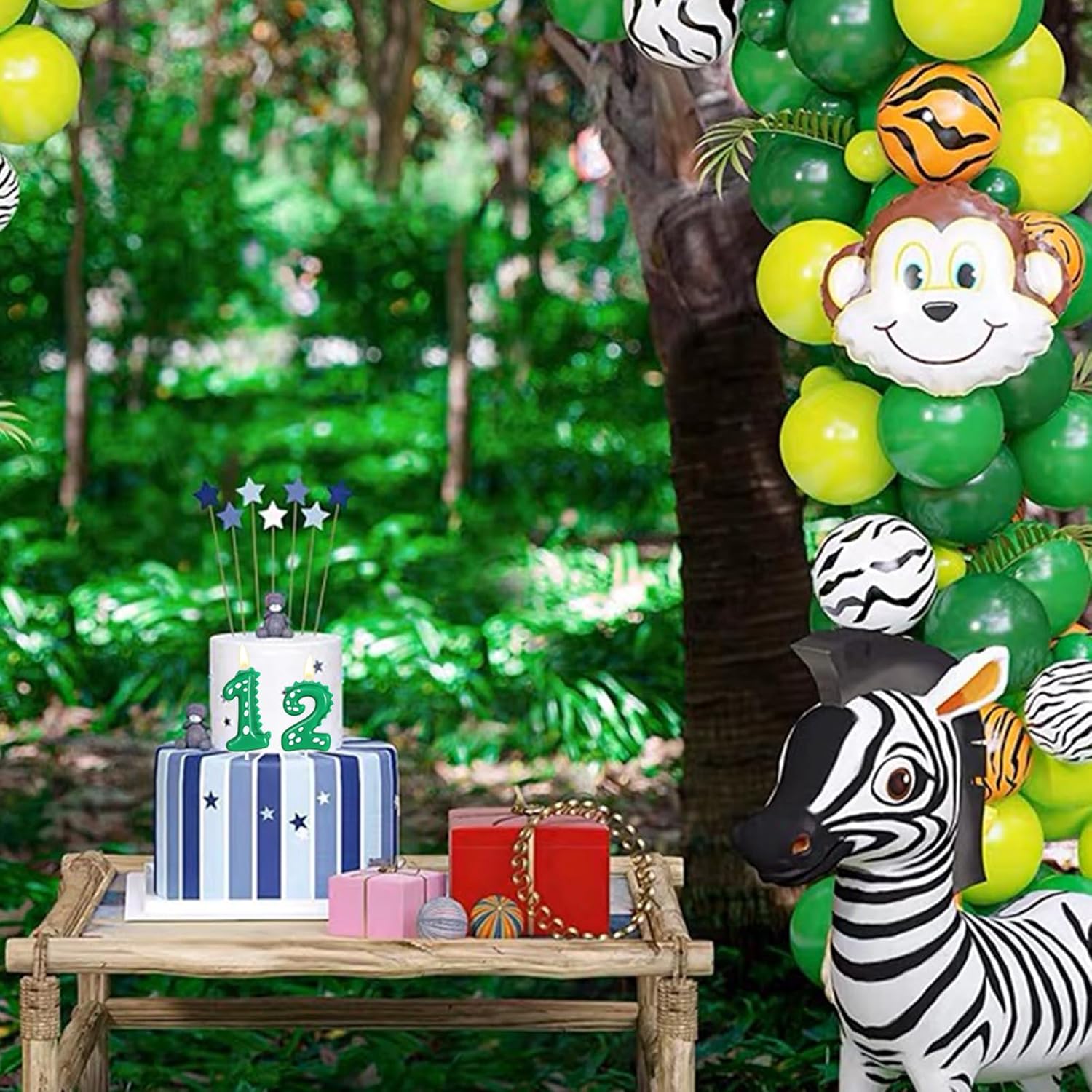 Vela verde de dinosaurio número 2 para decoración de fiesta de cumpleaños de niños, suministros de fiesta de dinosaurio de segundo cumpleaños,