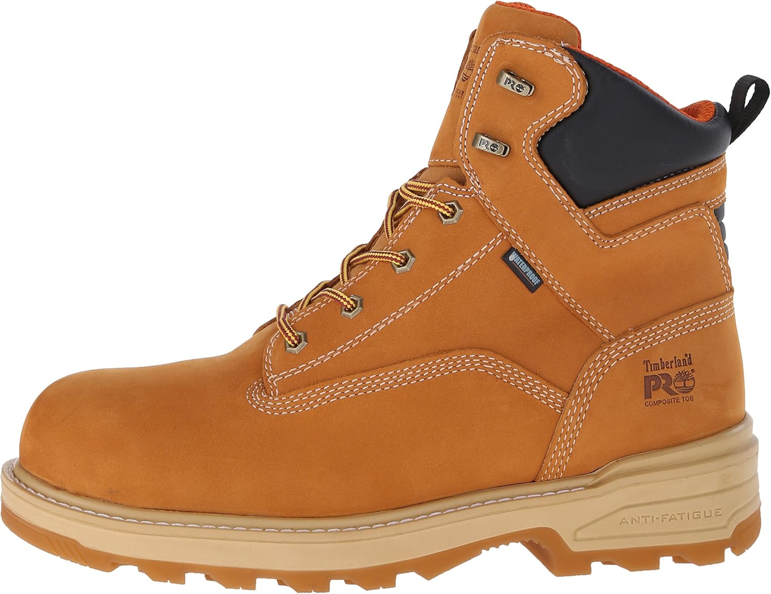 Timberland PRO Botas de trabajo resistentes de 6 pulgadas con puntera compuesta impermeable y aisladas, para hombre, Marrón