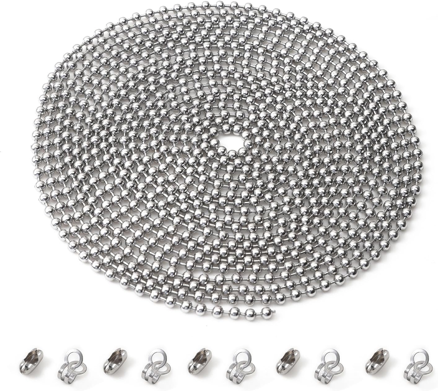 Tangyinrd Cadena de tracción para ventilador de techo de 196 pulgadas, extensión de cadenas de cuentas, extensores de cadena ligera, acero