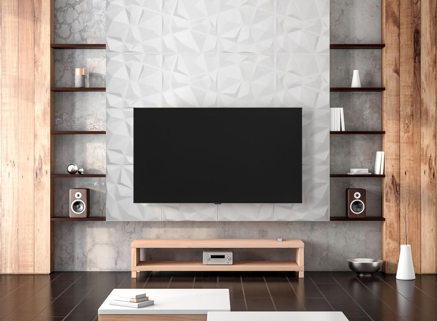 Wall Craft Paneles de pared 3D, mosaico blanco, diseño geométrico, decoración de pared, decoración de pared, azulejos decorativos modernos, paquete