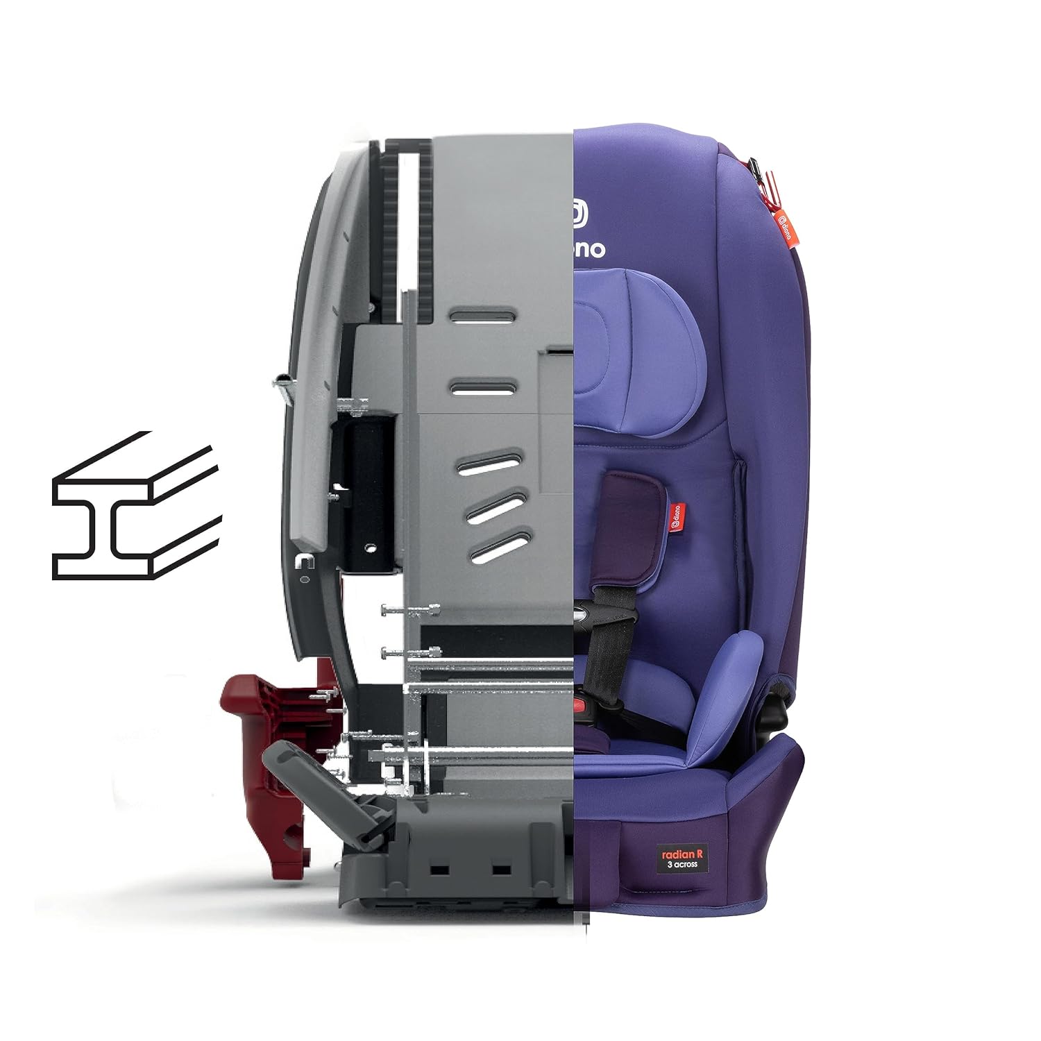 Diono Radian 3R, asiento de automóvil convertible todo en uno, orientado hacia atrás y hacia adelante, asiento de automóvil para 10 años, 1 asiento