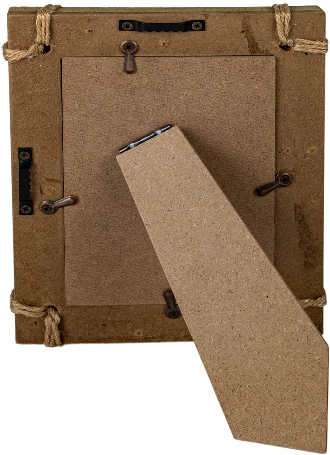 Foreside Home and Garden Home & Garden Esquinas de yute 4×6 Marco de fotos de madera natural, MDF, yute y vidrio