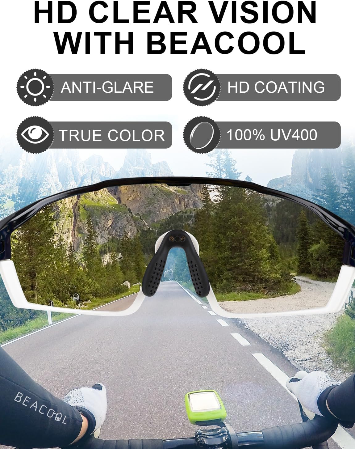 BEACOOL Polarized Sports Cycling Glasses Men Women UV400 Baseball Sunglasses TR90 Frame for Fishing Running Golf Softball