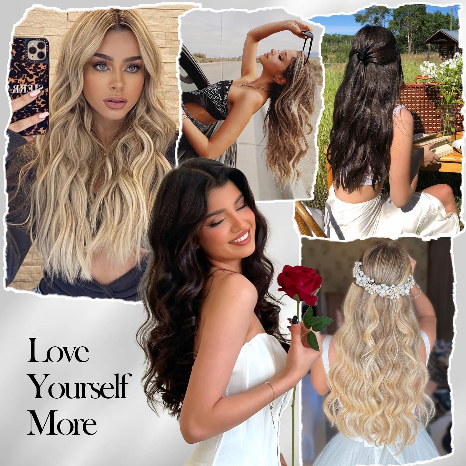 Extensiones de cabello tipo halo de 20 pulgadas, con alambre invisible, largo, ondulado, marrón chocolate, extensiones de cabello para mujer, tamaño