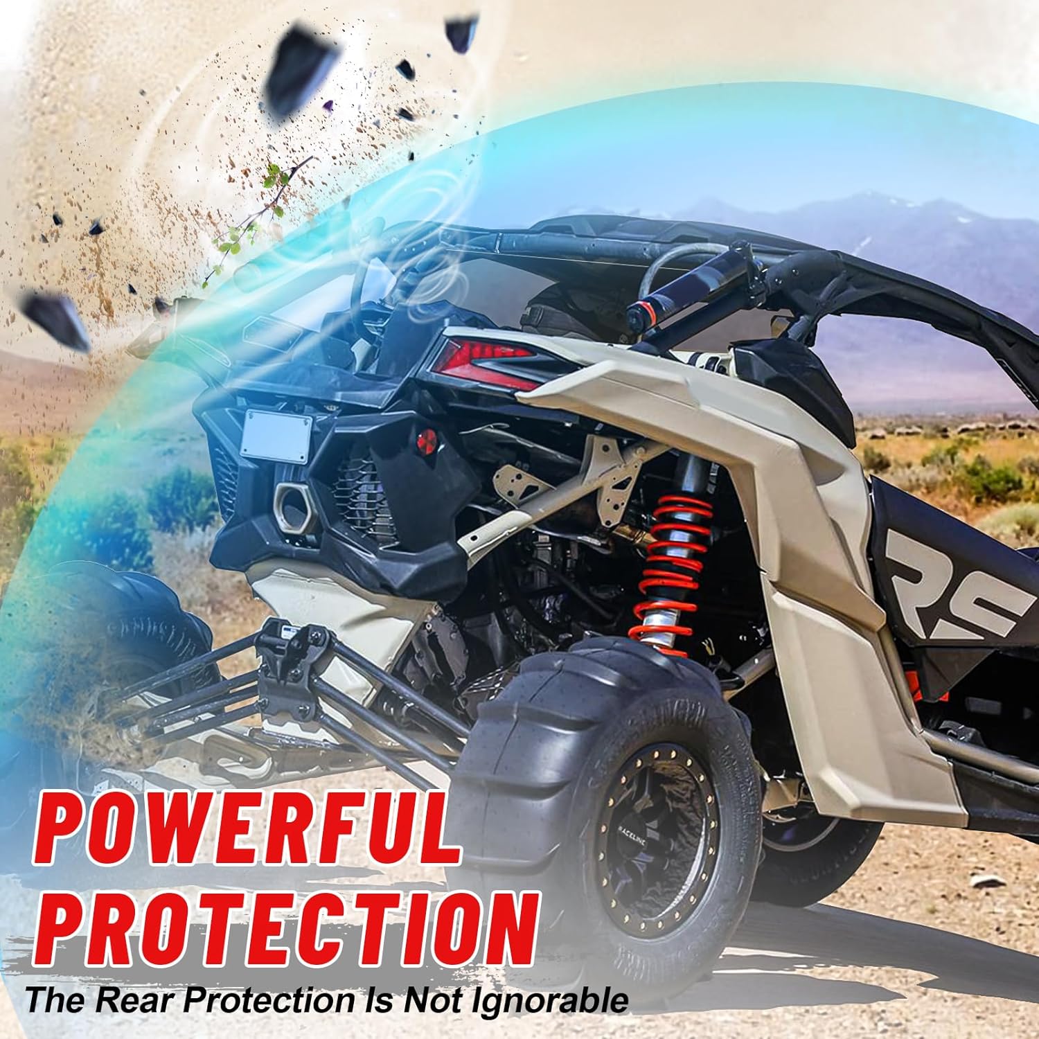 StarknightMT Parabrisas trasero X3, parabrisas de ventana trasera X3 compatible con Can Am Maverick X3 y X3 Max 2017-2024 (excepto para modelos XMR)