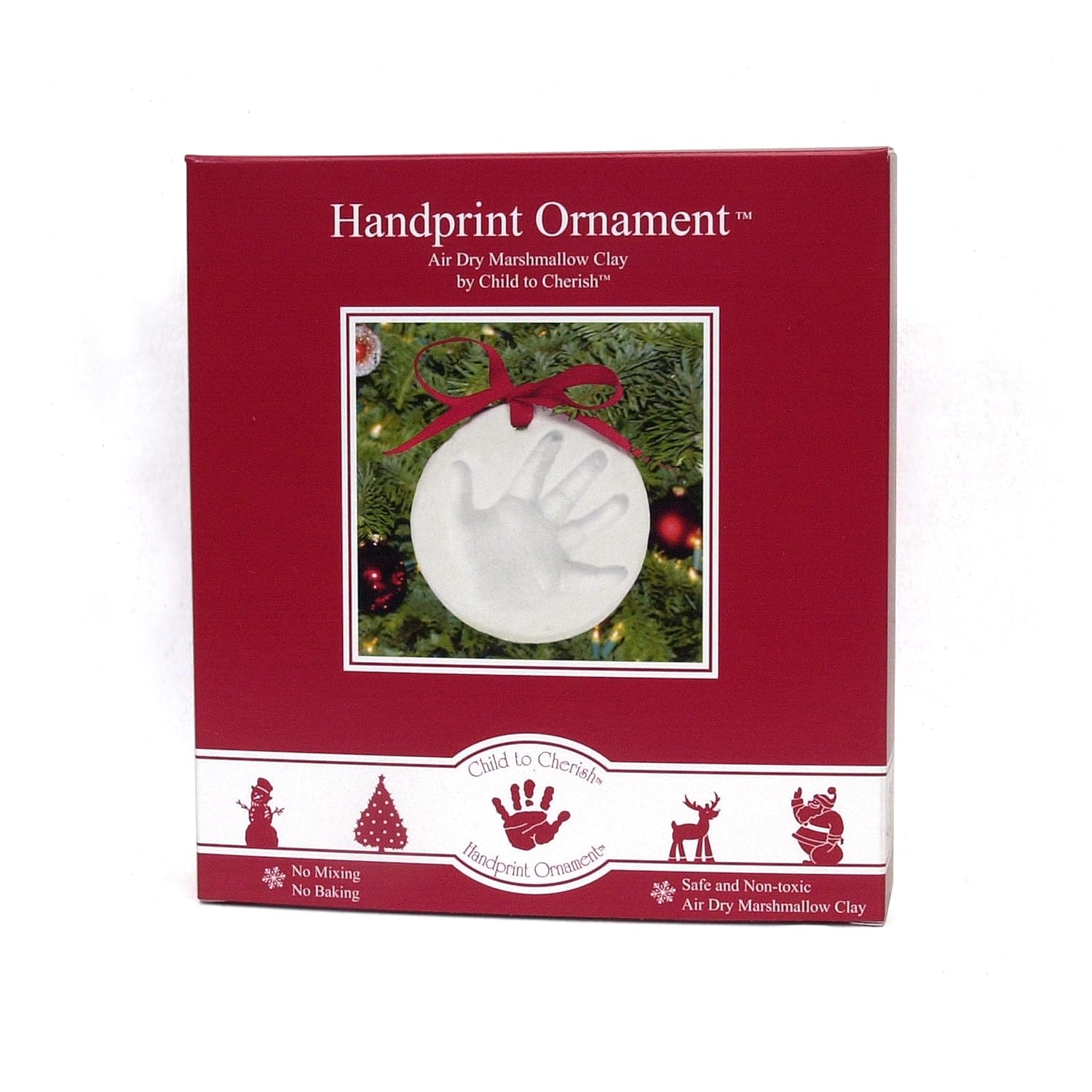 Child to Cherish Kit de adornos de primera Navidad con huella de mano o huella de bebé