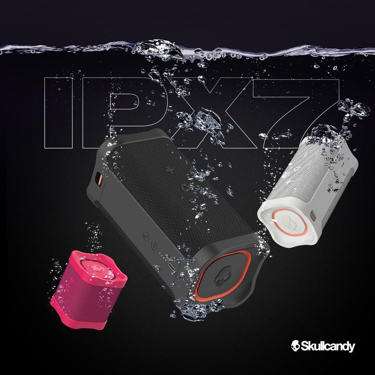 Terrain XL Altavoz Bluetooth inalámbrico – IPX7 impermeable altavoz portátil, batería de 18 horas, muñequera de nailon, verdadero estéreo inalámbrico