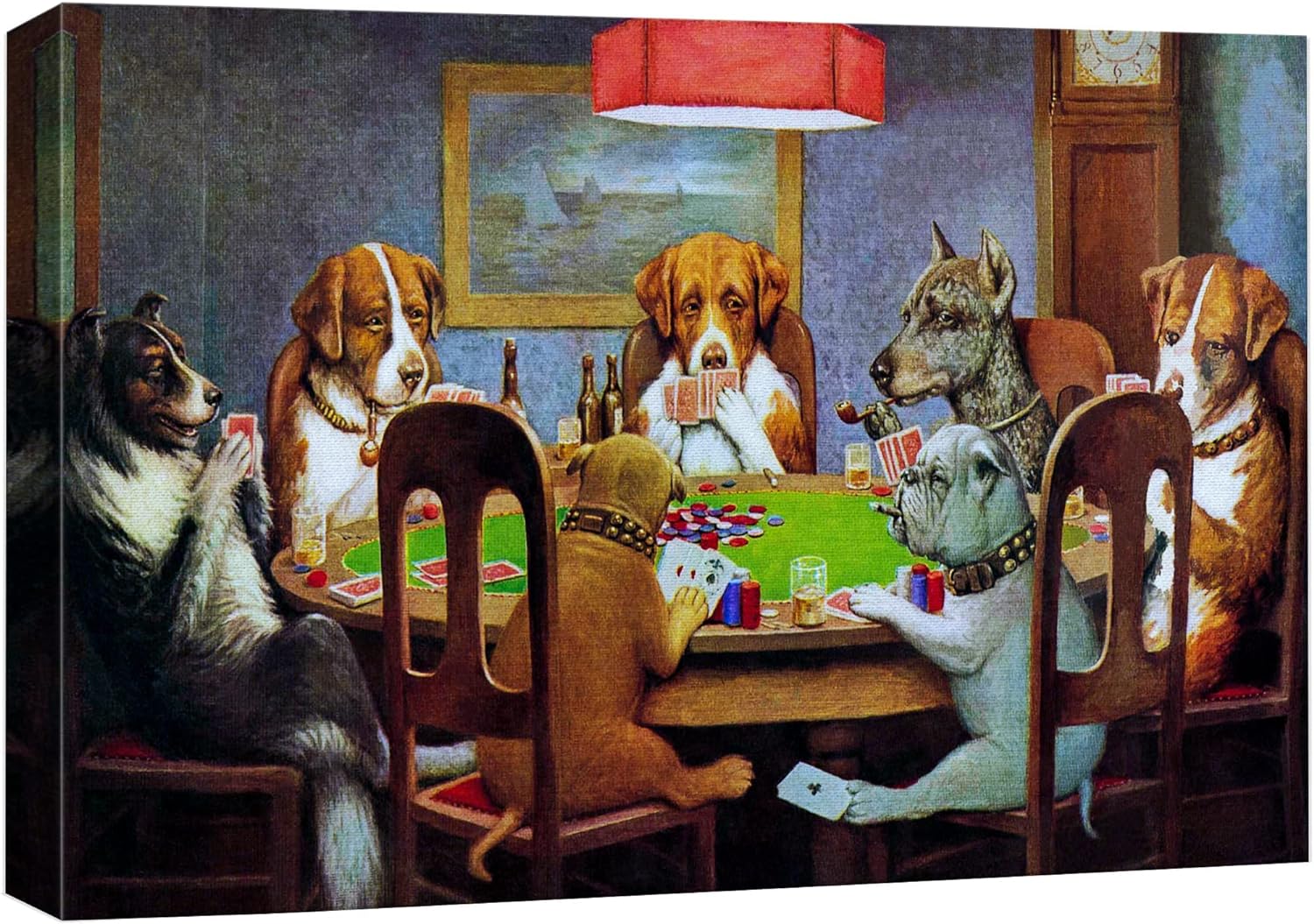 Cuadro Wall26 de perros jugando al póquer por C. M. Coolidge