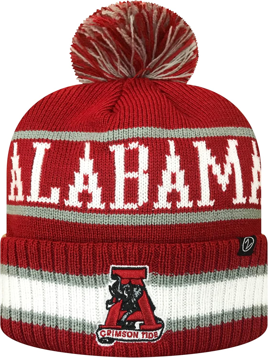 Zephyr Gorro de punto Skully con logotipo retro del equipo de la NCAA, Marea carmesí de Alabama