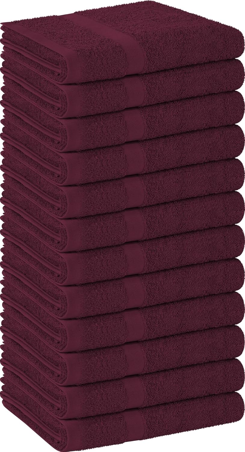 Utopia Towels – Toalla de salón, paquete de 12 (no a prueba de blanqueador, 16 x 27 pulgadas), toallas altamente absorbentes para manos, gimnasio,
