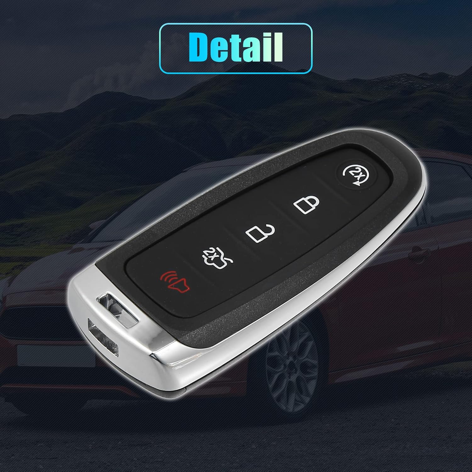 X AUTOHAUX Funda de repuesto para llavero inteligente de 5 botones, sin llave, para Ford Escape C-Max Energi Focus SE Titanium Maverick con hoja sin