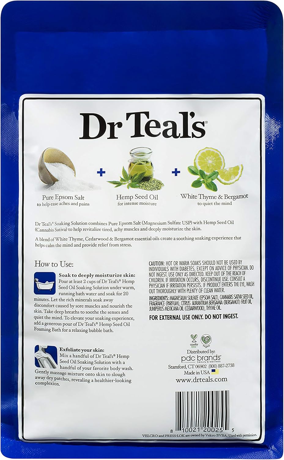 Dr Teal’s Epsom – Set de regalo variado de baño de sal (paquete de 4, 3 libras cada una) – Aceite de semilla de cáñamo de cannabis sativa y sal rosa