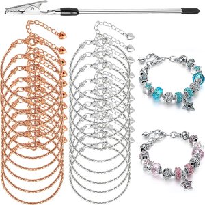 ZYEHXED 20 pulseras de cadena de serpiente con pulsera de ayudante ajustable de serpiente con cierre de langosta cadena extensora para mujeres y ZYEHXED 20 pulseras de cadena de serpiente con pulsera de ayudante ajustable de serpiente con cierre de langosta cadena extensora para mujeres y