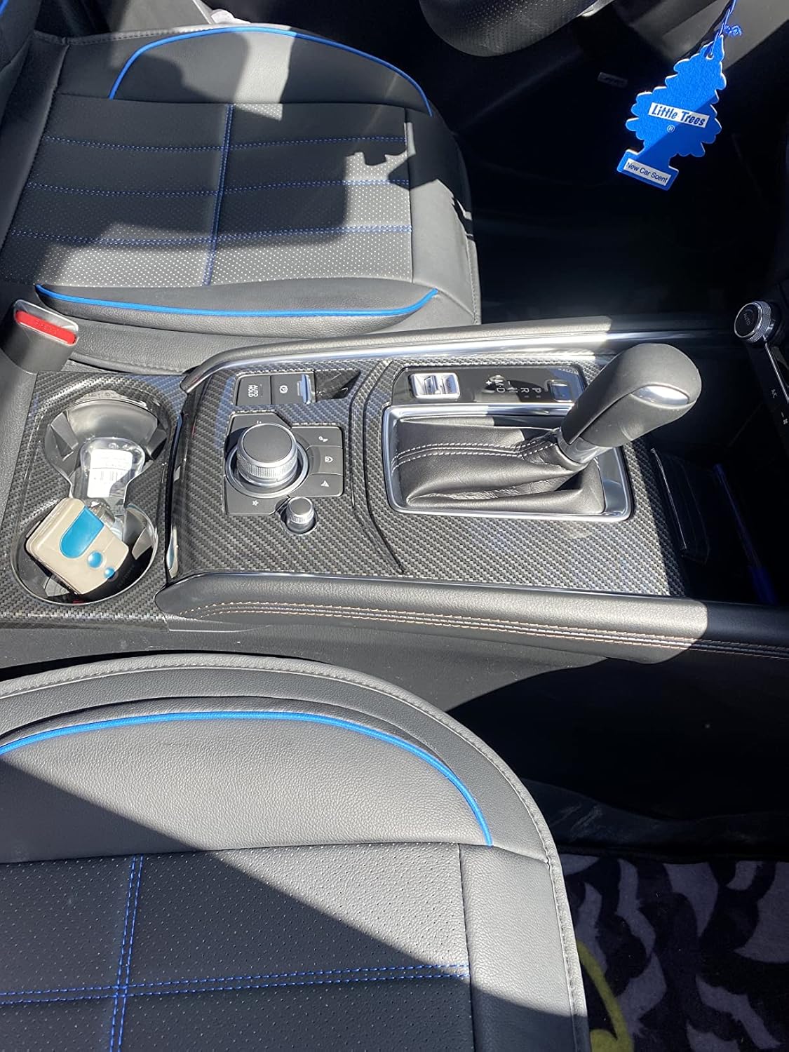 Kadore Cubierta de panel de caja de cambios interior estilo fibra de carbono para Mazda CX-5 CX5 2017-2021 2022 2023 transmisión automática de
