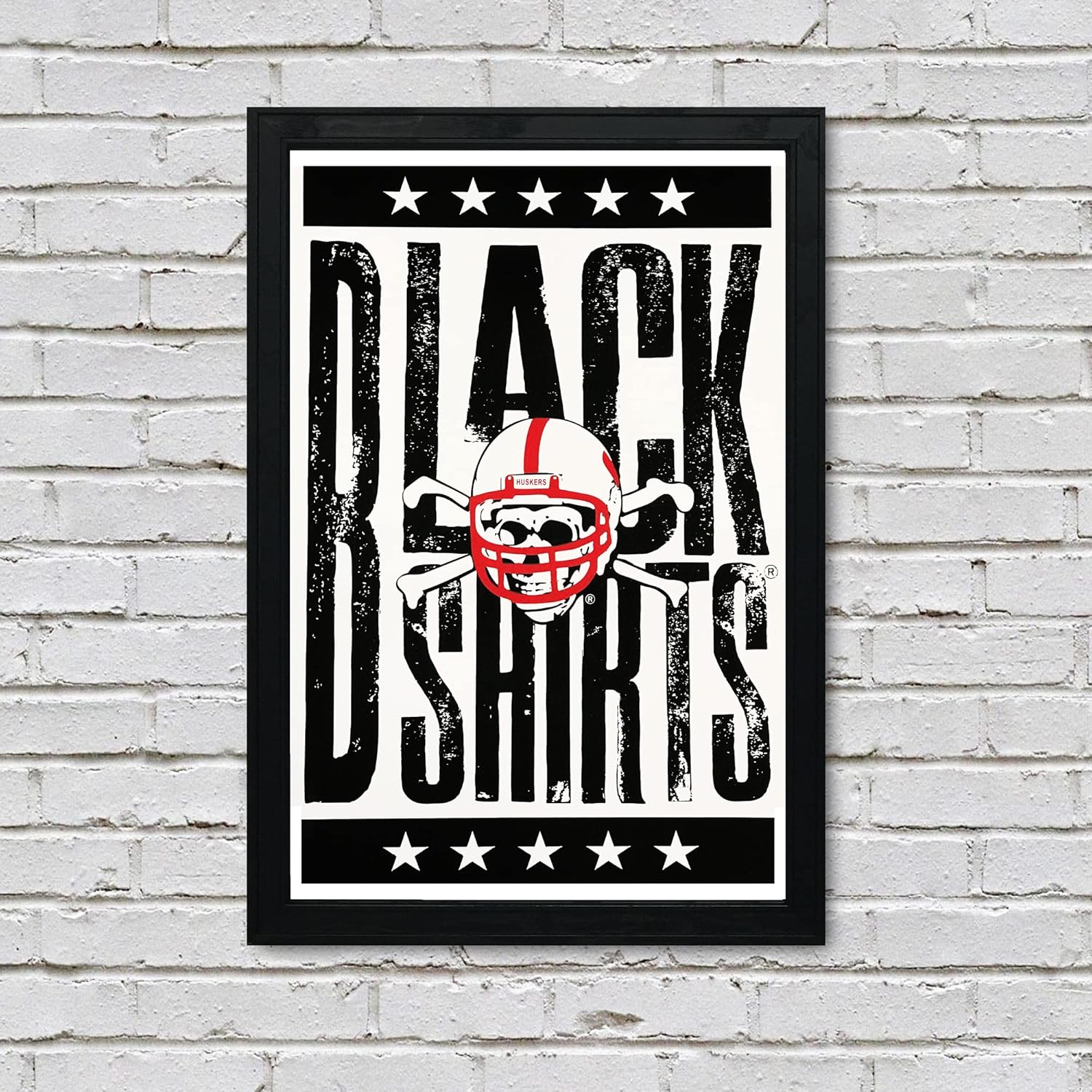 Nebraska Cornhuskers Gift – Blackshirts Letterpess Poster – Officially Licensed Art Print – 13×19″ – Husker Gift (No Frame)