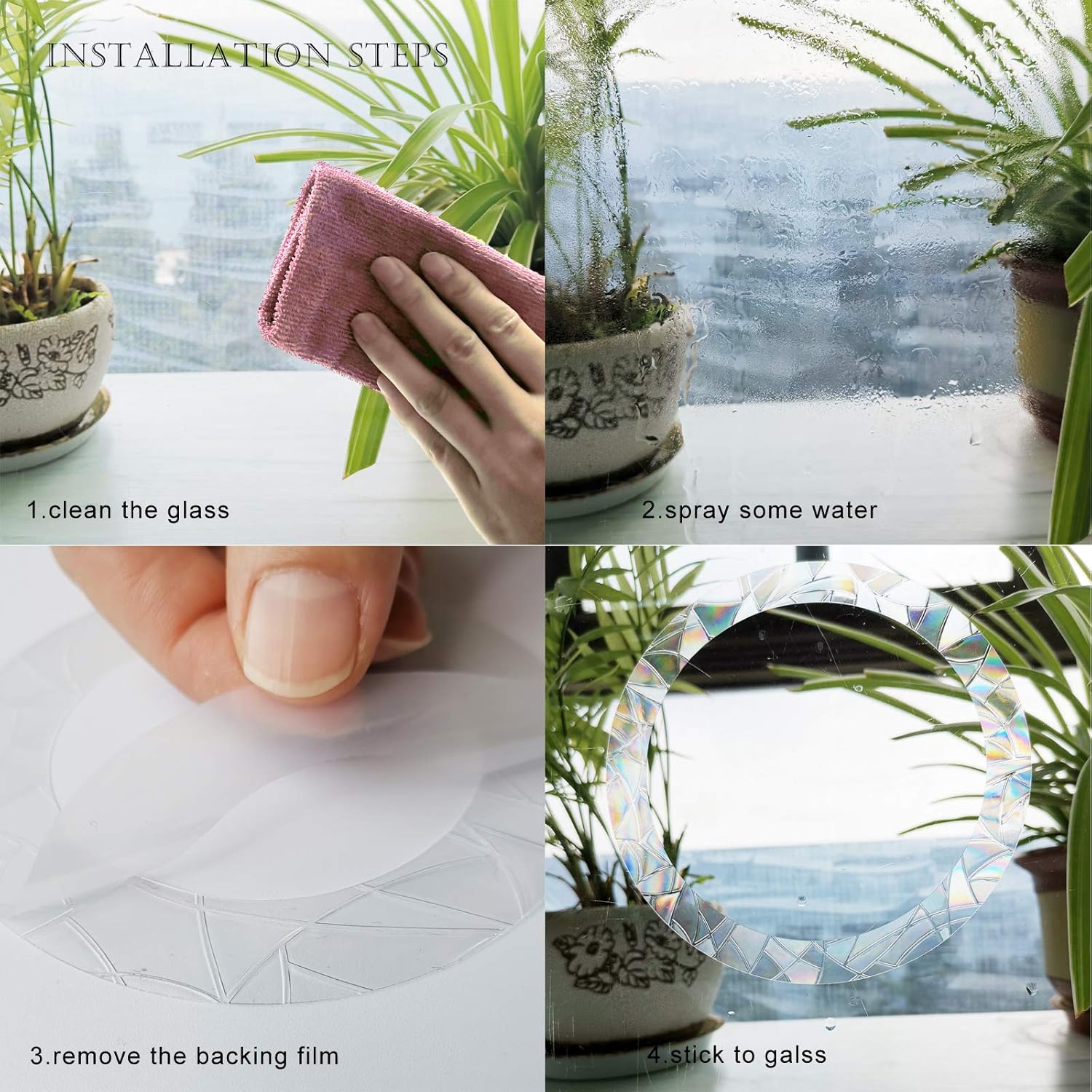 Calcomanías estáticas para ventana de anillo y círculo, anticolisión, para golpes de pájaros, calcomanías de alerta de cristal, para evitar que los